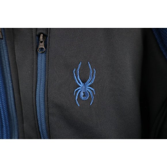 Spyder Mens XL Color Block Heavyweight Bandit Half Zip Pullover Sweater Blue - Picture 4 of 11